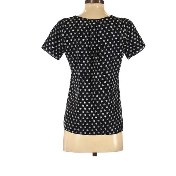 Ulla Johnson Vasia Black Ditsy Floral Lace Plunge Blouse Womens XS Top Shirt - Picture 2 of 8